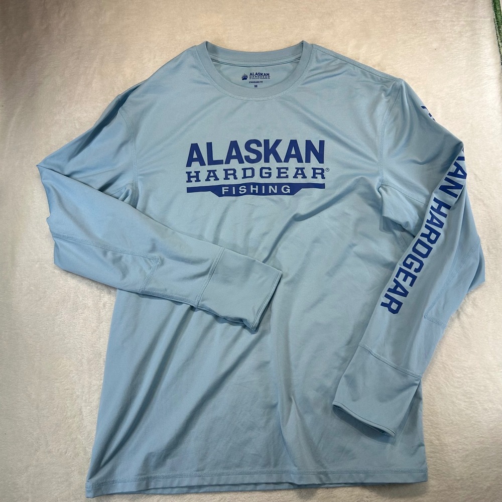 Gorpcore Alaskan Hardgear Fishing Shirt Size M Performance Outdoorsy Light Blue